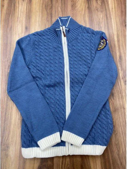 80017-Sir Raymond Tailor Mavi Triko Hırka - 80017