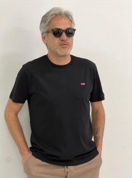 8276-LV Siyah Önü Nakışlı Slim Fit  Tshirt