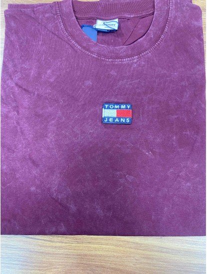 8473-TMY Bordo Bisiklet Yaka Tshırt