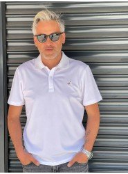 8543-BYMN Beyaz Klima Kumaş polo Yaka Tshırt