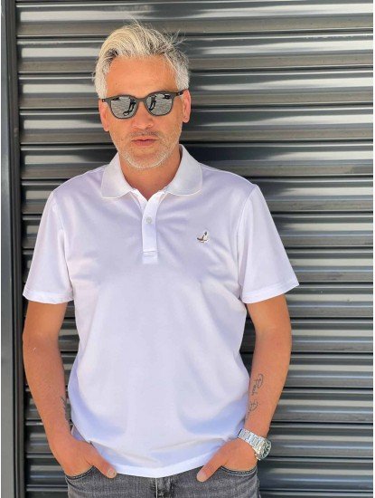 8543-BYMN Beyaz Klima Kumaş polo Yaka Tshırt