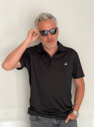 8544-BYMN Siyah Klima Kumaş polo Yaka Tshırt