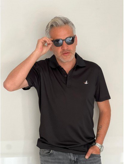 8544-BYMN Siyah Klima Kumaş polo Yaka Tshırt