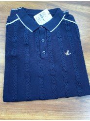 8550-BYMN Lacivert Örgü Model  Polo Yaka Triko