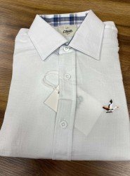 8591-BYMN Taş Rengi Slim Fit Müslin Gömlek
