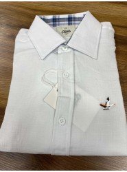 8591-BYMN Taş Rengi Slim Fit Müslin Gömlek