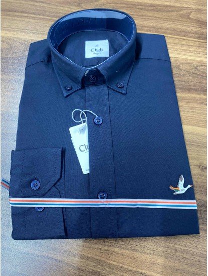 8605-BYMN Koyu Lacivert  Comfort Fit Gömlek
