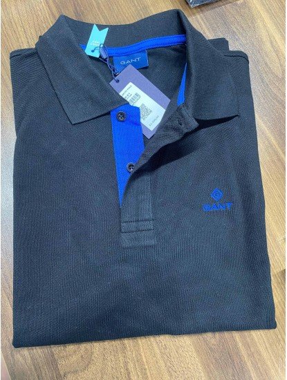 8612-GNT Siyah Pike Kumaş Polo Yaka Tshırt