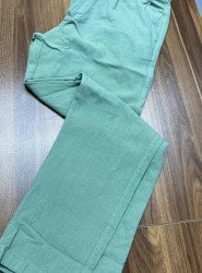 8649-NTWRK Yeşil Rengi Regular Fit Keten Pantolon