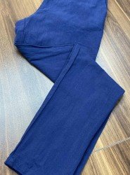 8651-NTWRK İndigo Rengi Regular Fit Keten Pantolon