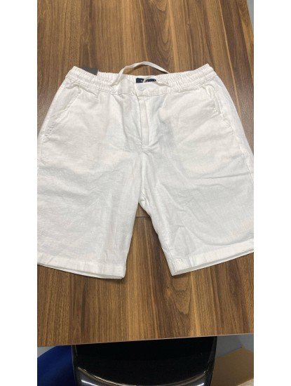 8652-NTWRK Beyaz Rengi Regular Fit Keten Şort