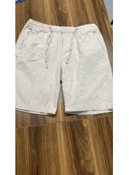 8653-NTWRK Vizon Rengi Regular Fit Keten Şort