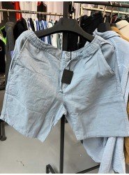 8654-NTWRK Mavi Rengi Regular Fit Keten Şort