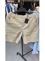 8655-NTWRK A. Yeşil Rengi Regular Fit Keten Şort