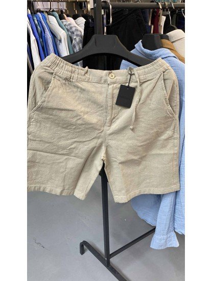 8655-NTWRK A. Yeşil Rengi Regular Fit Keten Şort