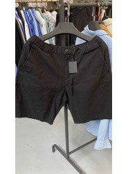 8656-NTWRK Siyah Rengi Regular Fit Keten Şort