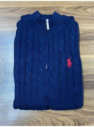 8736-RL Lacivert Yarım Fermuarlı Kazak 