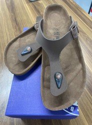 8743-Birkenstock Kahve Rengi Parmak Arası Erkek Terlik