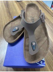 8743-Birkenstock Kahve Rengi Parmak Arası Erkek Terlik