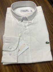 8794- LCST Beyaz Keten Regular Fit  Gömlek 