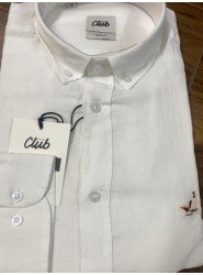 8795- BYMN Beyaz Keten Slim Fit Gömlek 
