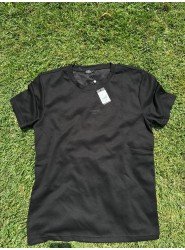 8798- NTW Siyah Modal Kumaş Sıfır Yaka T-Shirt