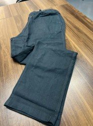 8832-BYMN PETROL MAVİSİ TONA TON LOGO KETEN PANTOLON