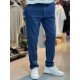 8834-BYMN İNDİGO TONA TON LOGO KETEN PANTOLON