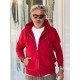 8862-TMY Kırmızı Tam Fermuarlı Kapşonlu Sol Önde Nakış Logo Sweath