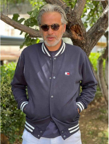 8881- TMY Lacivert Çıtçıtlı Sol Önde Nakış Logo Mont