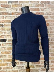 8891- BYMN Lacivert Bisiklet Yaka Slim Fit  Triko