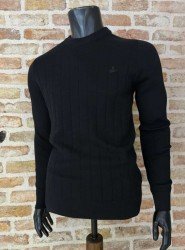 8892- BYMN Siyah Bisiklet Yaka Slim Fit  Triko