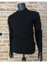 8892- BYMN Siyah Bisiklet Yaka Slim Fit  Triko