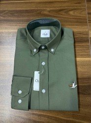 8898-BYMN Comfort Fit Yeşil Pamuk Gömlek