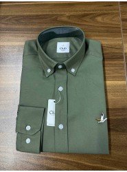 8898-BYMN Comfort Fit Yeşil Pamuk Gömlek