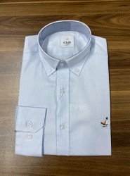 8905-BYMN Comfort Fit Bebe Mavisi Pamuk Gömlek