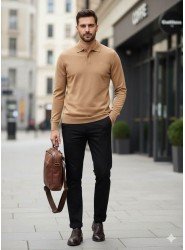 8916-BYMN Gamel Polo Yaka Tona Ton Slim Fit Triko
