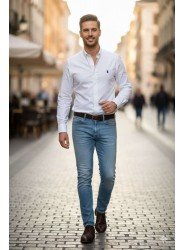 8927-Brooks Brothers Beyaz Pamuklu Regular Fit Gömlek