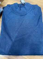 8943-NTW Lacivert Yarım Balıkçı Triko