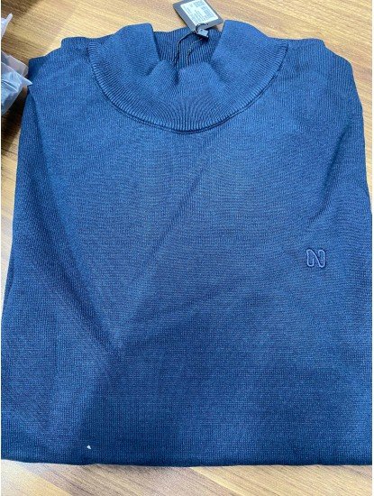 8943-NTW Lacivert Yarım Balıkçı Triko