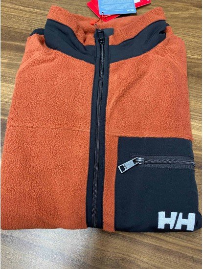 8947-HH Kiremit Cep Detaylı Tam Fermuarlı Polar