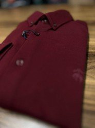 8953-Brooks Brothers Bordo Regular Fit Penye Gömlek