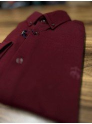8953-Brooks Brothers Bordo Regular Fit Penye Gömlek