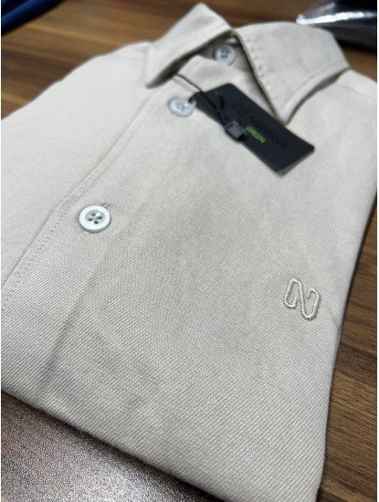 8954-NTW  Bej Kışlık Pamuklu Gömlek