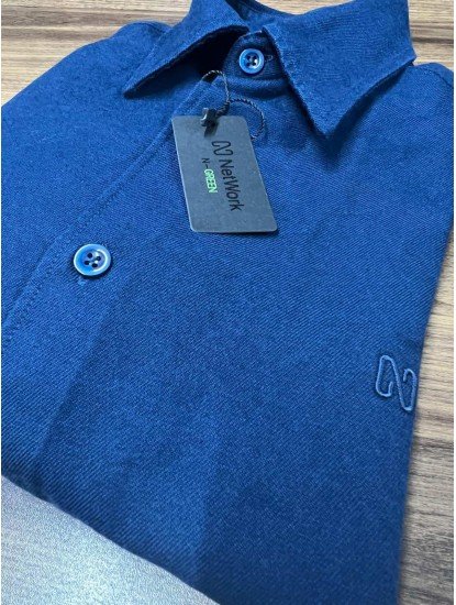 8957-NTW Lacivert Kışlık Pamuklu Gömlek