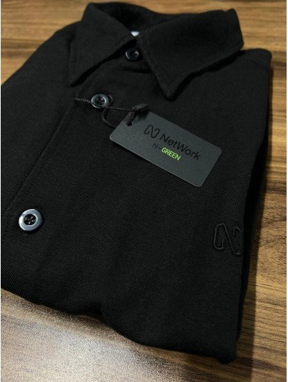 8958-NTW  Siyah Kışlık Pamuklu Gömlek