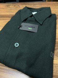 8959-NTW Zümrüt Yeşili Kışlık Pamuklu Gömlek