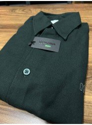 8959-NTW Zümrüt Yeşili Kışlık Pamuklu Gömlek