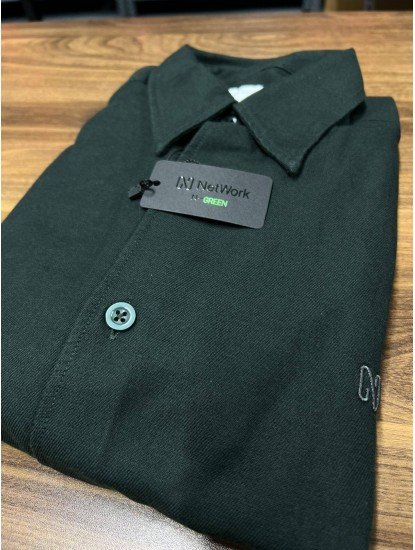 8959-NTW Zümrüt Yeşili Kışlık Pamuklu Gömlek