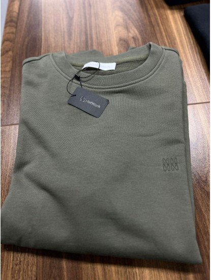 8960-NTW Haki Yeşil Bisiklet Yaka Sweath